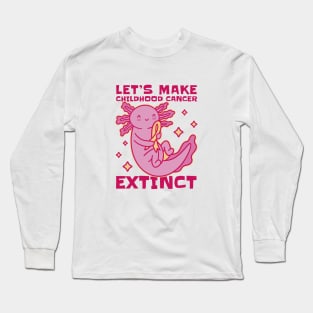 Let's Make Childhood Cancer Extinct Awareness Axolotls Long Sleeve T-Shirt